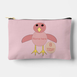 Custom Pink Birthday Girl Chick Zubehörtasche