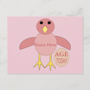 Custom Pink Birthday Girl Postcard Postkarte