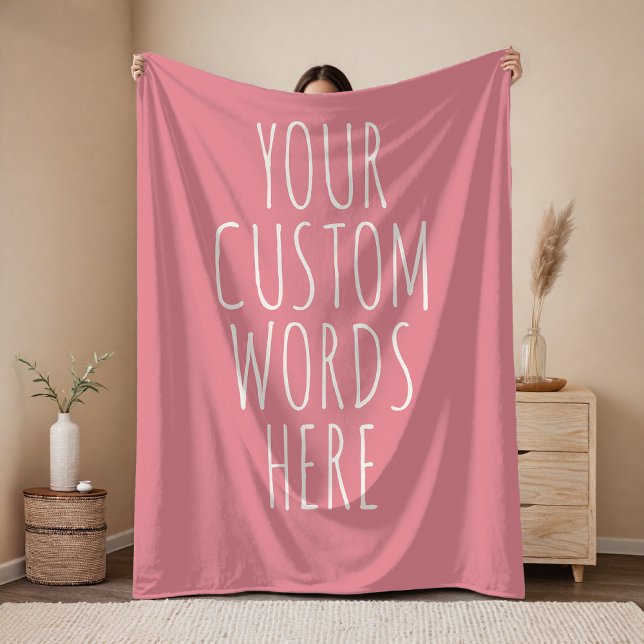 Custom Pink Birthday Text Blanket Gift for Girls  Fleecedecke (Custom Message Gift for Mom, Friends & Coworkers - Birthday or Graduation Gift with Custom Words)