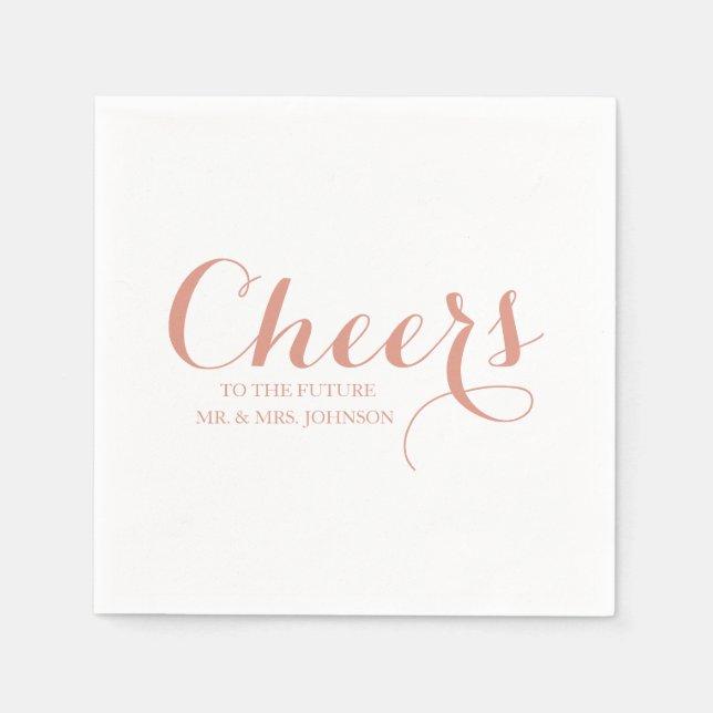 Custom Pink Blush Future Mr & Mrs Name Wedding Serviette (Vorderseite)