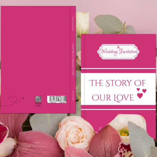 Custom Pink Book - Themed Wedding Einladung (Von Creator hochgeladen)