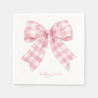 Custom Pink Bow Baby Dusche Napkins Serviette