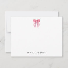 Custom Pink Bow Note Card Mitteilungskarte