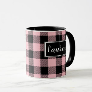 Custom Pink Buffalo Karo Karierte Tasse