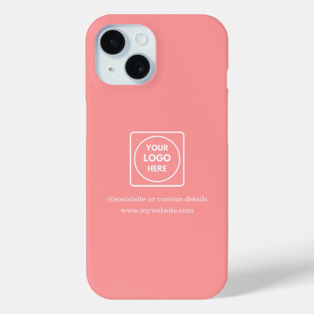 Custom Pink Business Logo Promo iphone case (Rückseite)