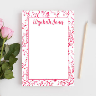 Custom Pink Chinoiserie, Grandmillenial Pagode Post-it Klebezettel