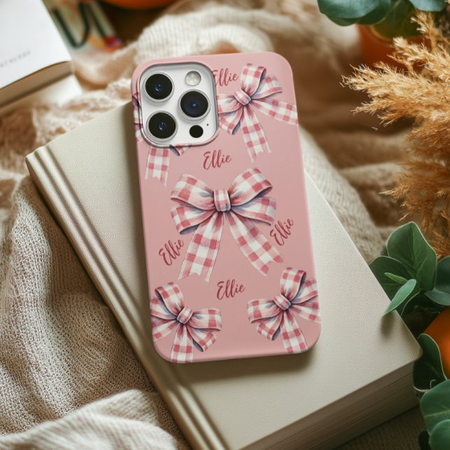 Custom Pink Coquette Bow Handy Case für sie (custom phone case for girl birthday gift, cute pink phone case for women, graduation gift for her)