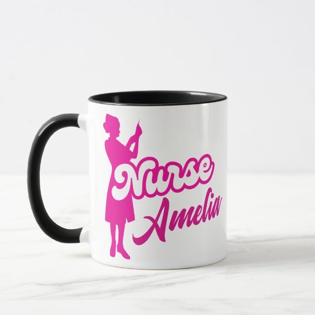 Custom Pink Doll Nurse Girly Tasse (Links)