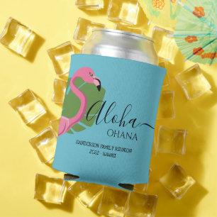 Custom Pink Flamingo Aloha Ohana Familie Wiederseh Dosenkühler