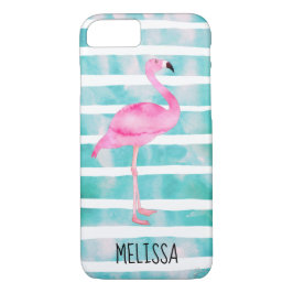 Custom Pink Flamingo Türkis Blue Streifen Case-Mate iPhone Hülle