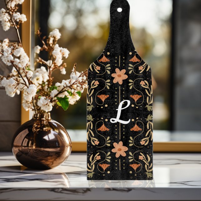 Custom Pink Floral Folk Art Charter Schneidebrett (Von Creator hochgeladen)