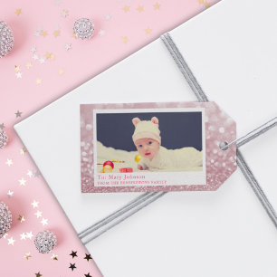 Custom Pink Funkelnd Baby Foto Geschenkanhänger