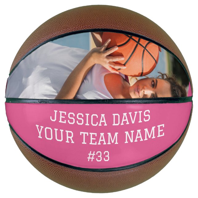 Custom Pink Girls Basketball für ihre Spielerinnen (Vorderseite)