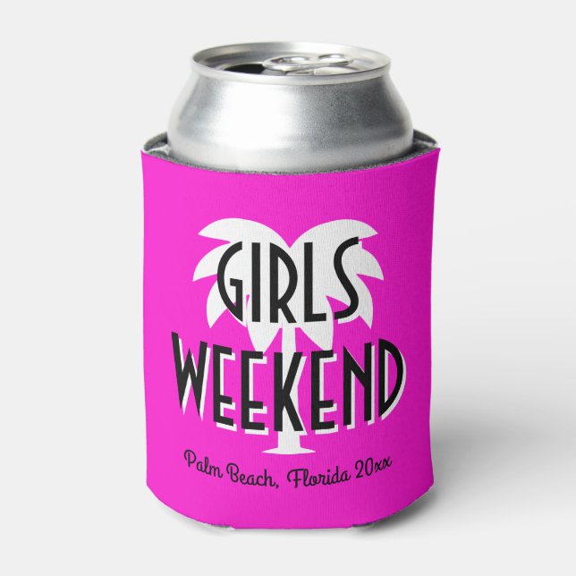 Custom pink Girl's Weekend Getränkehalter Dosenkühler (Kanne Vorderseite)