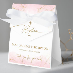 Custom Pink Gold Cross Danke Girl Baptisse Geschenkschachtel