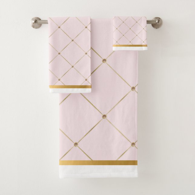 CUSTOM PINK GOLD ELEGANT BADEZIMMER TOWEL SET (Insitu)