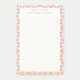 Custom Pink Green Dot Grid Garden Layoutplaner Post-it Klebezettel