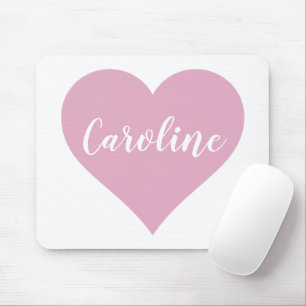Custom Pink Heart Mouse Pad Trendy Girly Modern Mousepad