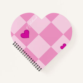 Custom Pink Heart Notebook Notizbuch
