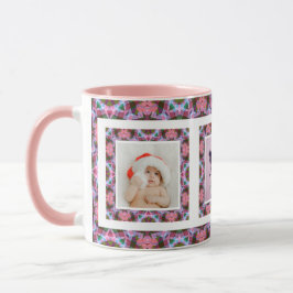 Custom Pink Herbst Herbst Weihnachtsmuster Foto Tasse