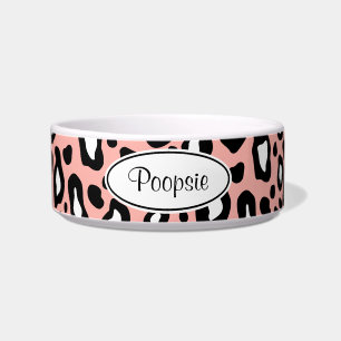 Custom Pink Leopard Hund Katze Pet Food Bowl Napf