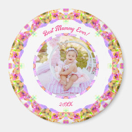 Custom Pink Mother Day Best Mummy Ever Mum Foto Magnet