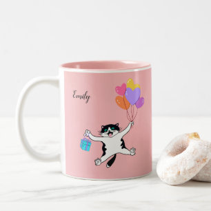 Custom Pink Mutter's Day Geschenk Beste Katze Mama Zweifarbige Tasse