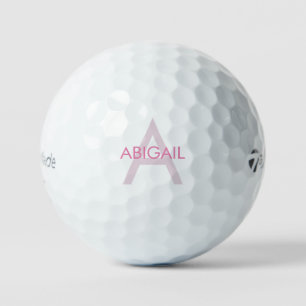 Custom Pink Name & Initial Taylor Made Golf Balls Golfball