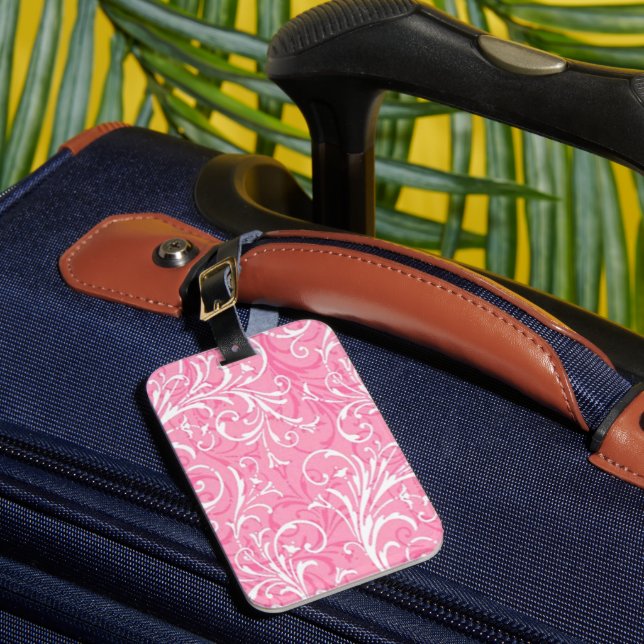 Custom Pink Oral Luggage Tag Gepäckanhänger (Vorderseite Insitu 1)