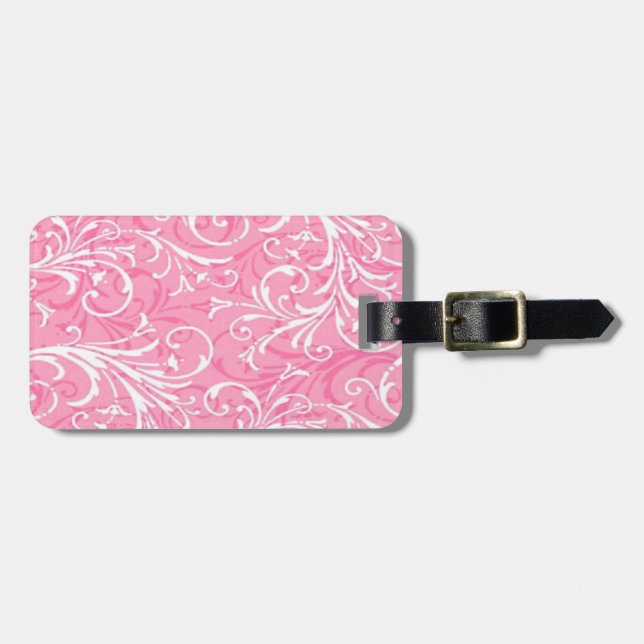 Custom Pink Oral Luggage Tag Gepäckanhänger (Vorderseite horizontal)
