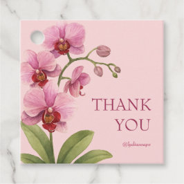 Custom Pink Orchid Business Thank You Tag Geschenkanhänger