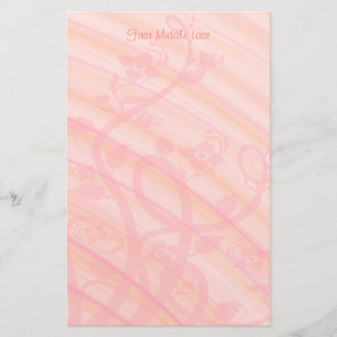 Custom Pink Peach Spiralen Vines Floral Briefpapier