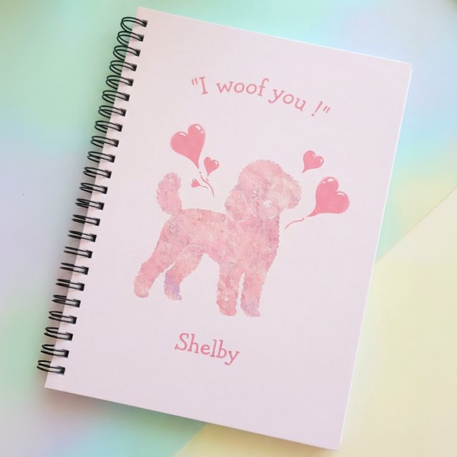 Custom Pink Poodle | Personalized Journal Gift Notizblock (Von Creator hochgeladen)