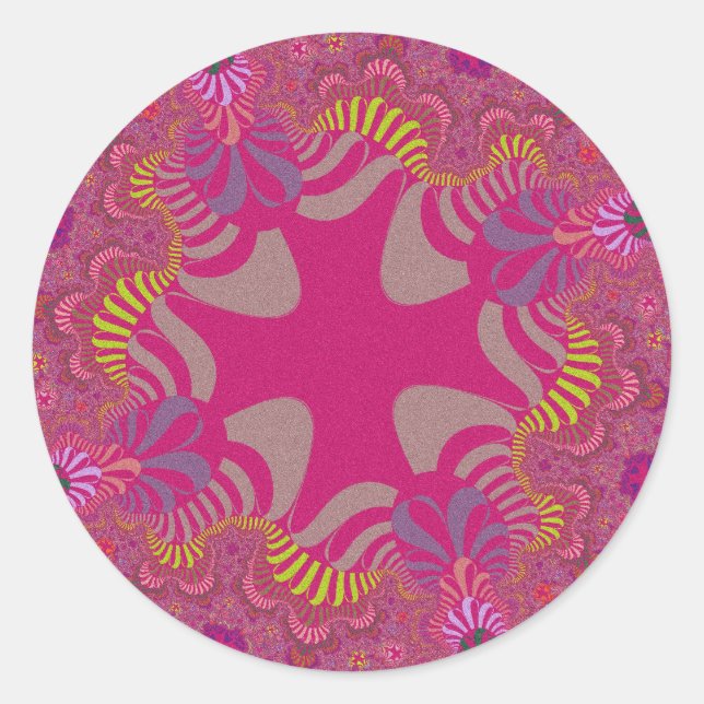 Custom Pink Rainbow Cross Large Round Stickers (Vorderseite)