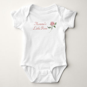 Custom Pink Rose Floral Happy Mütter Tag Baby Strampler