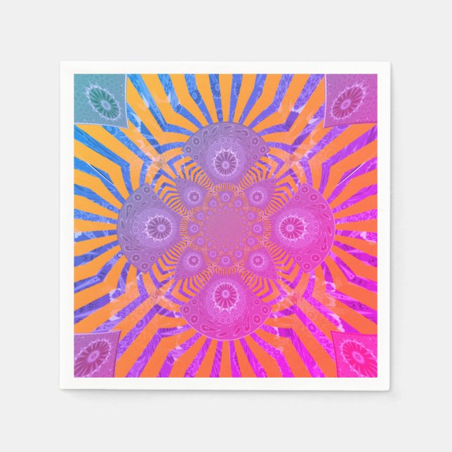 Custom Pink und Lila Love Motif Napkins Serviette (Vorderseite)