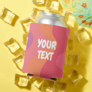 CUSTOM Pink Waves Kurven Niedlich farbig gestreift Dosenkühler