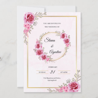 Custom Pink Wedding Invitation | Editable Einladung