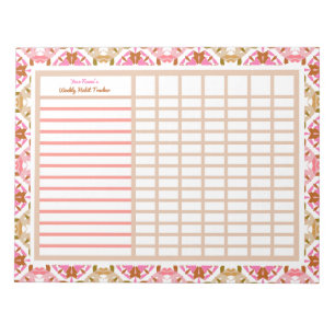 Custom Pink Weekekly Habit Goals Tracker Planner Notizblock