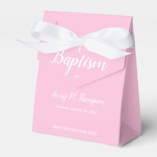 Custom Pink White Girl Baptisbox Geschenkschachtel (Vorderseite)