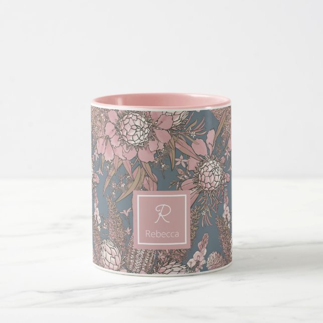 Custom Pink Wild Bush Blume Bouquet Tasse (Zentrum)