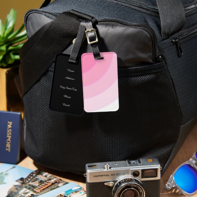 Custom Pink Wirbel Gepäckanhänger (Vorderseite & Rückseite)