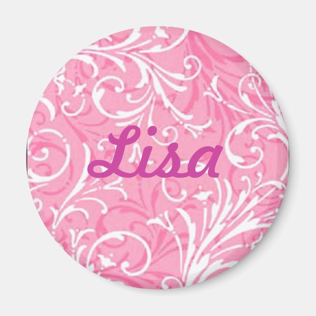 Custom Pink Ziermagnet Magnet (Vorne)
