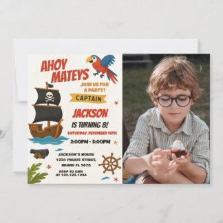 Custom Pirate Birthday Einladung mit Foto