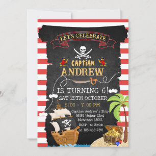 Custom Pirate Birthday Party Schatzkarte für Junge Einladung