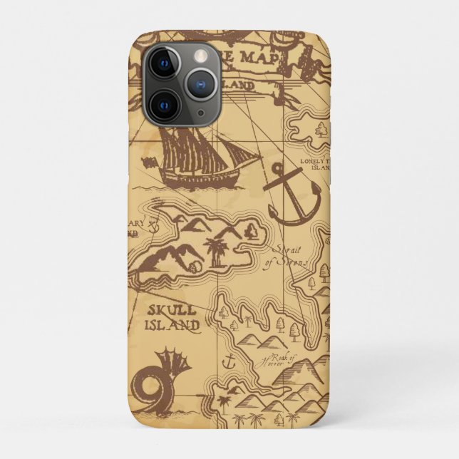 Custom Pirate Map Landpunktfamilie Case-Mate iPhone Hülle (Rückseite)