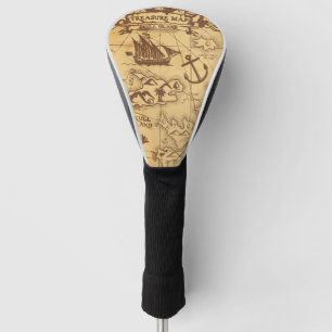 Custom Pirate Map Landpunktfamilie Golf Headcover