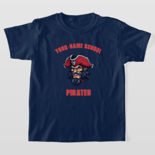 CUSTOM Pirate Mascot   Rote Uni T-Shirt