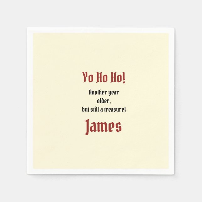 Custom Pirate-Themed Geburtstagsparty Serviette (Vorderseite)