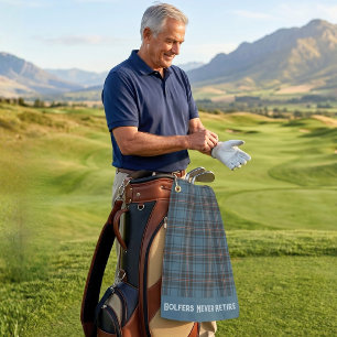 Custom Plaid Sports Retirement Geschenke für Vater Golfhandtuch